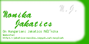 monika jakatics business card